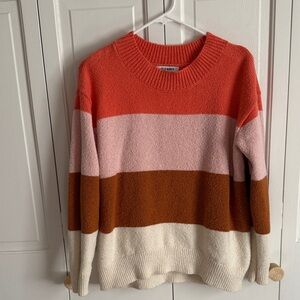 Old Navy Women's Striped Sweater - Coral, Blush, Rust, Ivory
